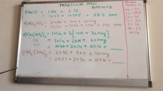 Calculating molecular mass or molar mass when atomic mass is known [upl. by Luapnaej]