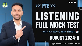 PTE Listening Full Mock Test with Answers  August 2024II  Language Academy PTE NAATI amp IELTS [upl. by Aleafar]