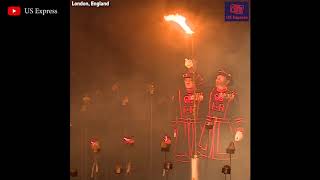 Beacons lit at Tower of London to mark centenary of the end of WWI [upl. by Kat]