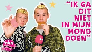 MARCUS amp MARTINUS PROEVEN NEDERLANDSE SNACKS  TRY DUTCH SNACKS  TINA FESTIVAL 2018  TinaTV [upl. by Moriah]