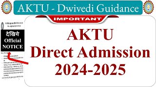 AKTU Direct Admission 2024 aktu pre registration aktu direct admission form 2024 aktu admission [upl. by Attenaj]