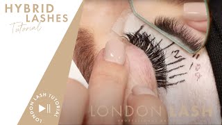 How to do Hybrid Lashes  Eyelash Extensions Hybrid Lashes Tutorial [upl. by Clarisse]