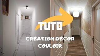 TUTO pour créer un décor sympa dans un couloir decoration walppaper papierpeint peinture [upl. by Asillam170]