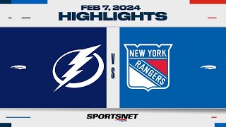 NHL Highlights  Rangers vs Lightning  February 7 2024 [upl. by Aizirtap]