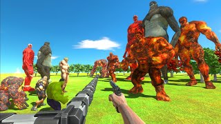 FPS Avatar Rescues Titan Team and Fights Giant Lava Itself  Animal Revolt Battle Simulator [upl. by Alywt]