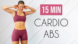 15 MIN TOTAL BEGINNER CARDIO ABS All Standing No Equipment [upl. by Vullo]