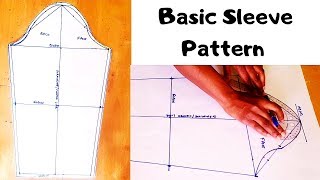 How to draft a basic sleeve pattern Long Sleeve Easy sleeve pattern draftingmaking for beginners [upl. by Laehcor497]