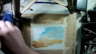 Quick Bockingford Tinted Blue Watercolor Tutorial [upl. by Christiano]