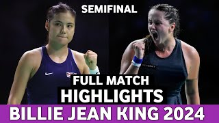 Emma Raducanu vs Viktoria Hruncakova Highlights Bjk Semifinal Tennis  Billie Jean King Cup 2024 [upl. by Scuram170]