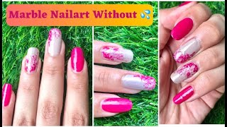 Marble Nailart Without Water 💦no toolsNailart At Home💅🏻 trending viralvideo new 2024 [upl. by Armillda909]