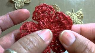 Crochet flowers with quotJute Twinequot and other stuffs Vid 281 [upl. by Archy719]