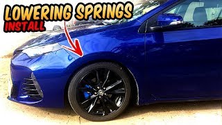 Lowering Springs Install  Before and After 2017 Toyota Corolla SE [upl. by Ecnadnac]