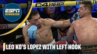 Angelo Leo ONEPUNCH KO of Luis Alberto Lopez to win IBF featherweight title  ESPN Ringside [upl. by Charlie]