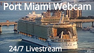 LIVE  Port Miami Webcam with VHF Marine Radio Feed from PTZtv [upl. by Artinak]