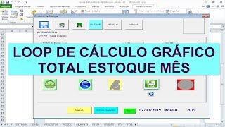 Cálculo Gráfico Total Mês via VBA  Controle de Estoque Excel  Aula 112 [upl. by Eneiluj306]