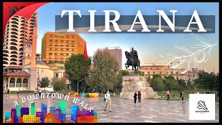 Tirana Albania City Tour  Skanderbeg Square  Downtown Tirana Virtual 4K Walking Tour [upl. by Willem]