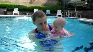 Baby in the pool with mom [upl. by Fortunio]