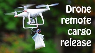 Drone Quadcopter remote cargo release how to build [upl. by Lledroc]