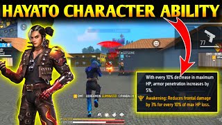 FREE FIRE HAYATO CHARACTER ABILITY  HAYATO CHARACTER ABILITY  HAYATO CHARACTER IN FREE FIRE [upl. by Arratal57]