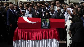 Funeral held for TurkishAmerican activist shot by Israeli soldier [upl. by Ekud508]