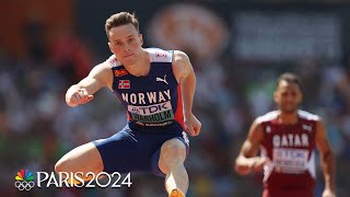 World record holder Karsten Warholm cruises to semifinals in 400m hurdles  NBC Sports [upl. by Ardnuahsal]