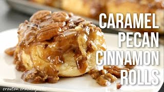 Caramel Pecan Cinnamon Rolls Homemade Sticky Buns Recipe [upl. by Englis]