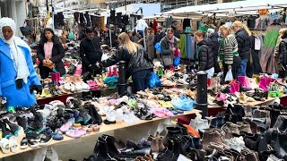 🇬🇧 EAST LONDON WALKING TOUR LONDONS HISTORIC PETTICOAT LANE MARKET VIBRANT STREET MARKET 4K60FPS [upl. by Esmond821]