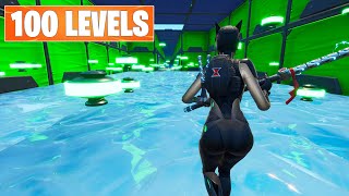 SUPER EASY 100 LEVEL DEFAULT DEATHRUN Fortnite Creative [upl. by Mickey238]