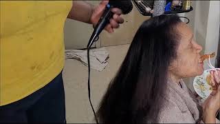 BLOWOUT AND FLATIRON CURLS ON NATURAL HAIR [upl. by Danzig]