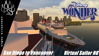 Virtual Sailor NG  Disney Wonder Time lapse from San Diego to Vancouver Ship Simulator [upl. by Melitta]