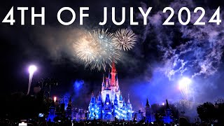 Magic Kingdom 4th of July 2024 Fireworks 4K Disney Celebrate America 4th of July Concert in the Sky [upl. by Almire415]