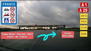 Roadtrip from Peage Albert  Peronne  Nord Hauts  de  France to Etretat Normandie in France [upl. by Lessur]