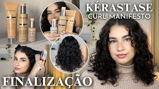 finalização com Kérastase Curl Manifesto no cabelo ondulado 🤍 creme gel amp óleo [upl. by Gino]