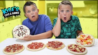 Mini Real Food Pizza VS Mini Chocolate Candy Pizza Food Challenge Kyles Toys and Games [upl. by Sacks]