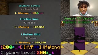 getting 200 star in hypixel skywars 1 on lb [upl. by Bloom]