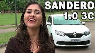 Renault Sandero 2017 10 3 Cilindros SCe em Detalhes [upl. by Enyal]