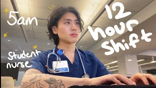 a productive day in the life of a MALE NURSING STUDENT in NYC  12 hour shift [upl. by Strauss]