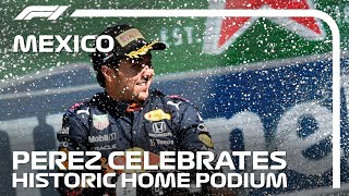 Sergio Perezs Emotional Home Podium  2021 Mexico City Grand Prix [upl. by Warwick]