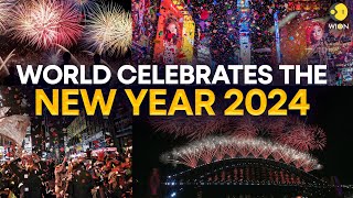 Happy New Year 2024 LIVE Firework displays and New Years Eve events from around the world  WION [upl. by Meece]