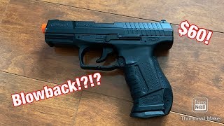 60 BLOWBACK PISTOL  Walther p99 DAO airsoft pistol review and shooting test [upl. by Tizes310]