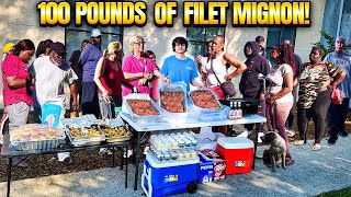 Cooking 100 Pounds Of Filet Mignon For The Homeless [upl. by Williamson413]