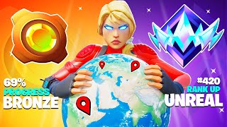 Fortnite Bronze To UNREAL on EVERY REGION [upl. by Annayrb]