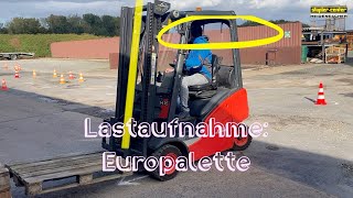 Lastaufnahme Europalette  Staplerschulung mit Staplerschein [upl. by Ahsenat815]