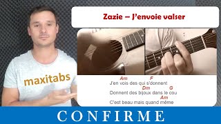 Tuto guitare Zazie  Jenvoie valser Accords et paroles [upl. by Ynnus]