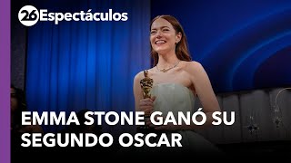 Premios Oscar 2024 Emma Stone recibe el segundo Oscar de su carrera por quotPobres Criaturasquot [upl. by Aibsel]