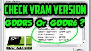 How to Check Vram Version Of DedicatedNvidia Graphic Card  GDDR5 OR GDDR6 [upl. by Fahy228]