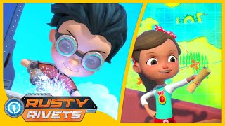 Rusty Hunts for Buried Treasure 🏴☠️  Rusty Rivets Full Episodes  More Cartoons for Kids [upl. by Therron]