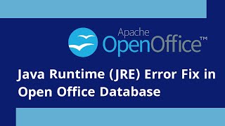 Java Runtime Environment JRE Error Fix in OpenOffice  Fix Java JRE Error in OpenOffice [upl. by Cowan]