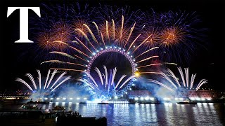 London sees in 2024 with spectacular fireworks display [upl. by Kumar]