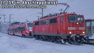 Baureihe 111 im Abschleppdienst für 442 011  Murnau a Staffelsee  070124 [upl. by Latsyrhk]